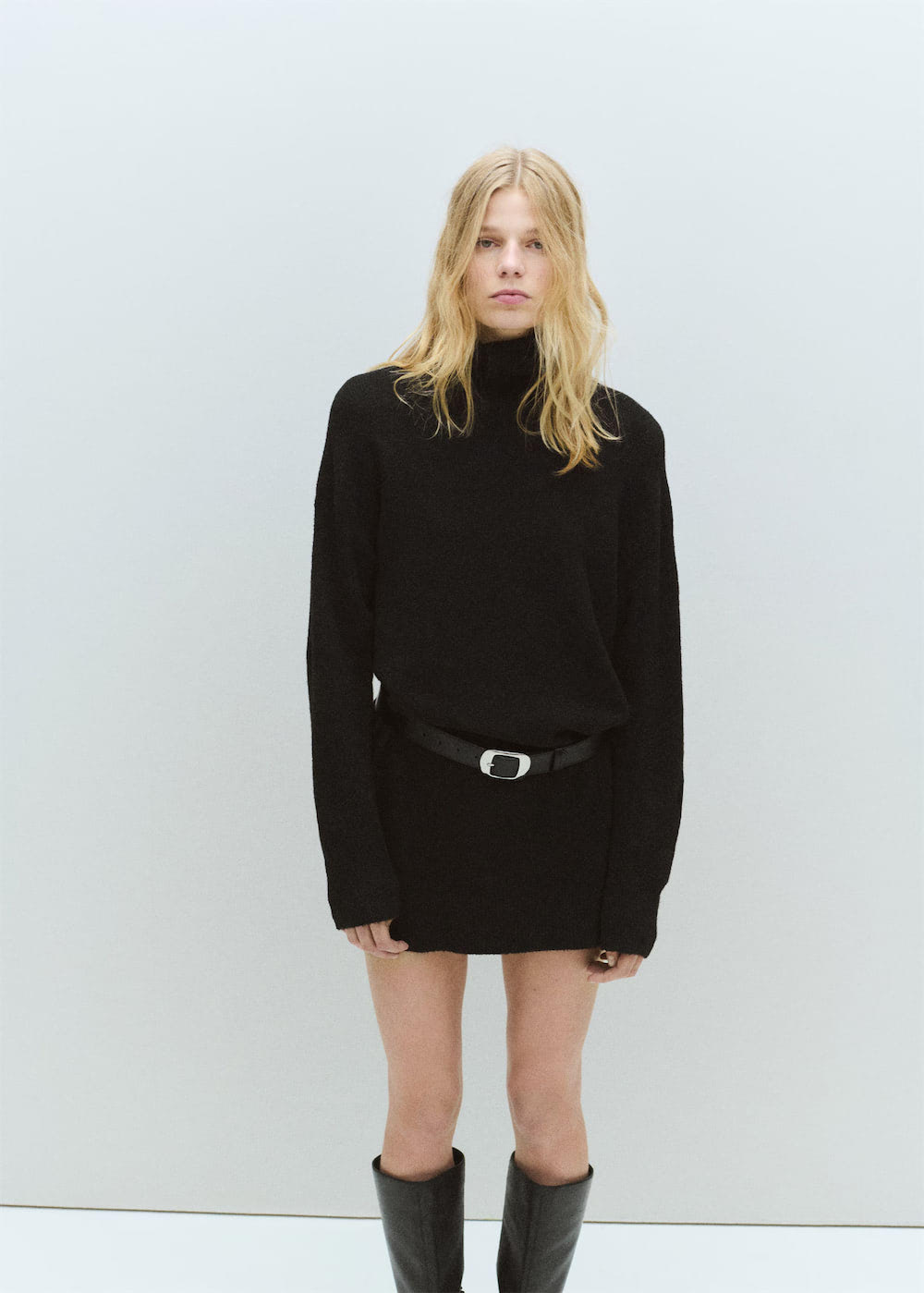 Knitted turtleneck dress